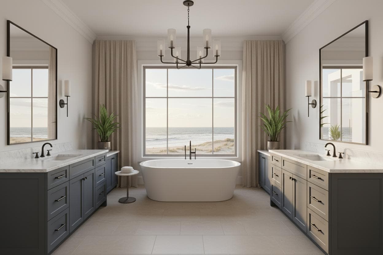 Luxury beach house sunset