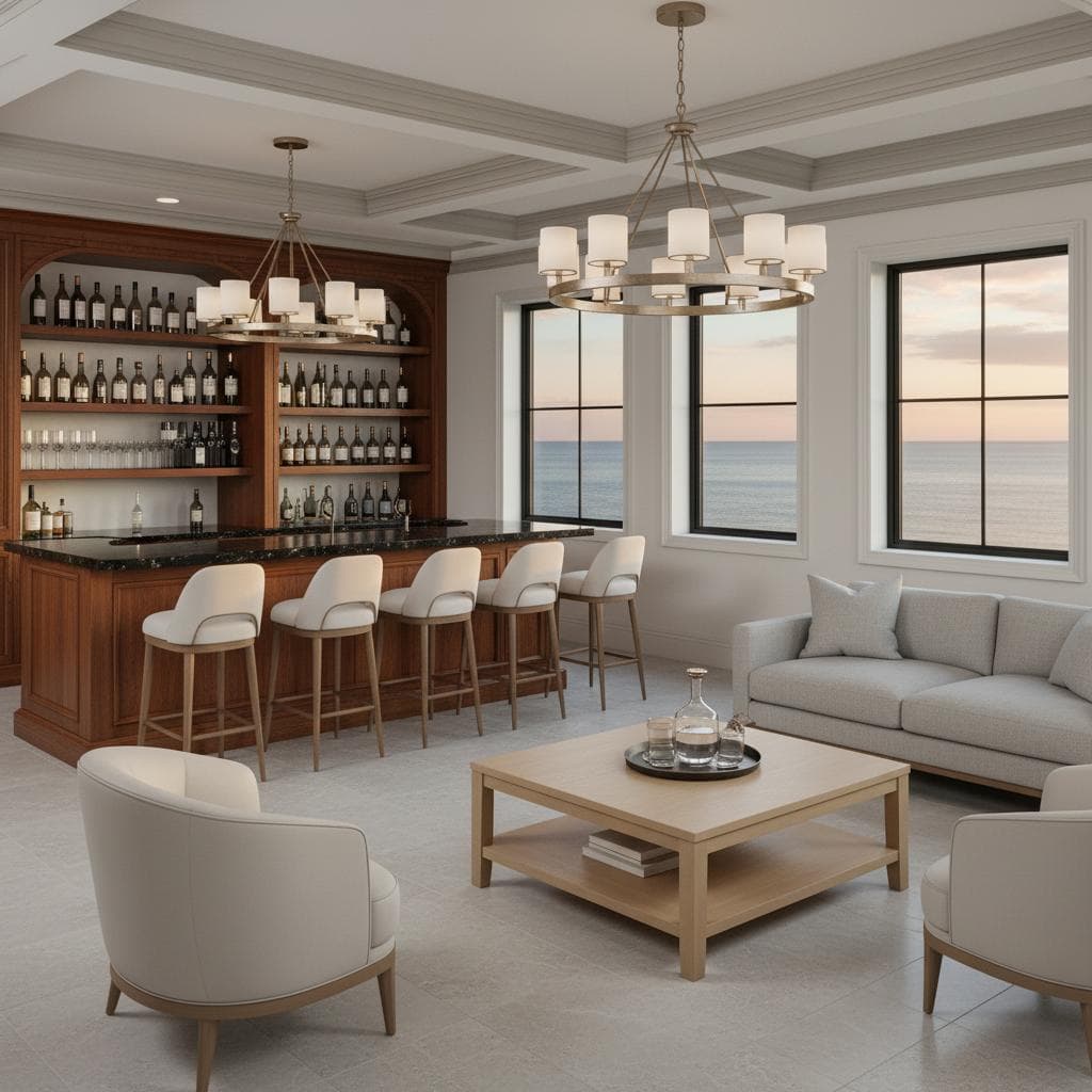 Luxury beach house aerial